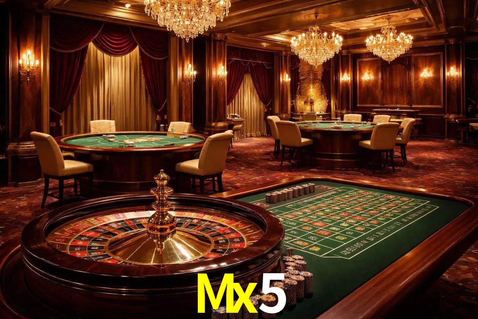 Una escena premium de mesa de casino en vivo con cartas, elementos de ruleta y un ambiente pulido de estudio de transmisión.